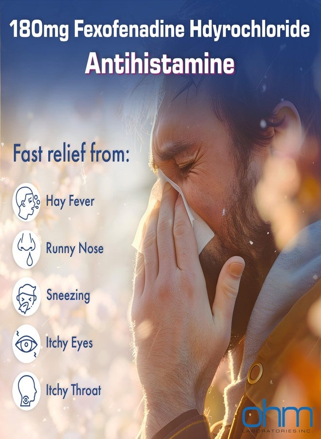 Ohm Non-Drowsy Fexofenadine Antihistamine Indoor Outdoor Allergy Relief Tablets 30ct - Image 5